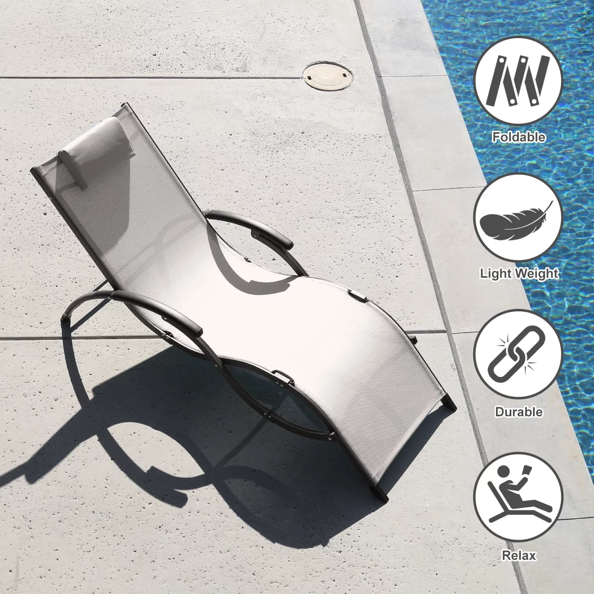 White Folding Patio Sunbeds Z232