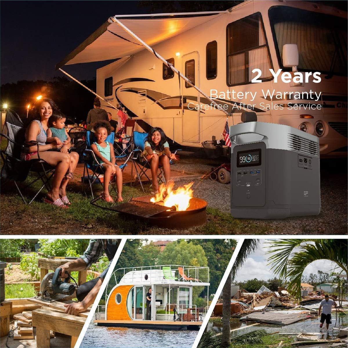 1260Wh Solar Generator with 110W Solar Panel, 1800W AC Outlets, Portable Power Station B781771