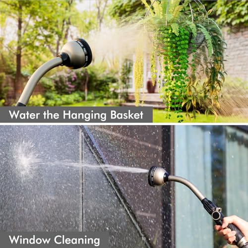 Heavy Duty Metal Garden Hose Wand with 10 Spray Patterns K3062