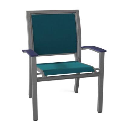 Textured Silver Teal Stacking Patio Dining Armchair F528