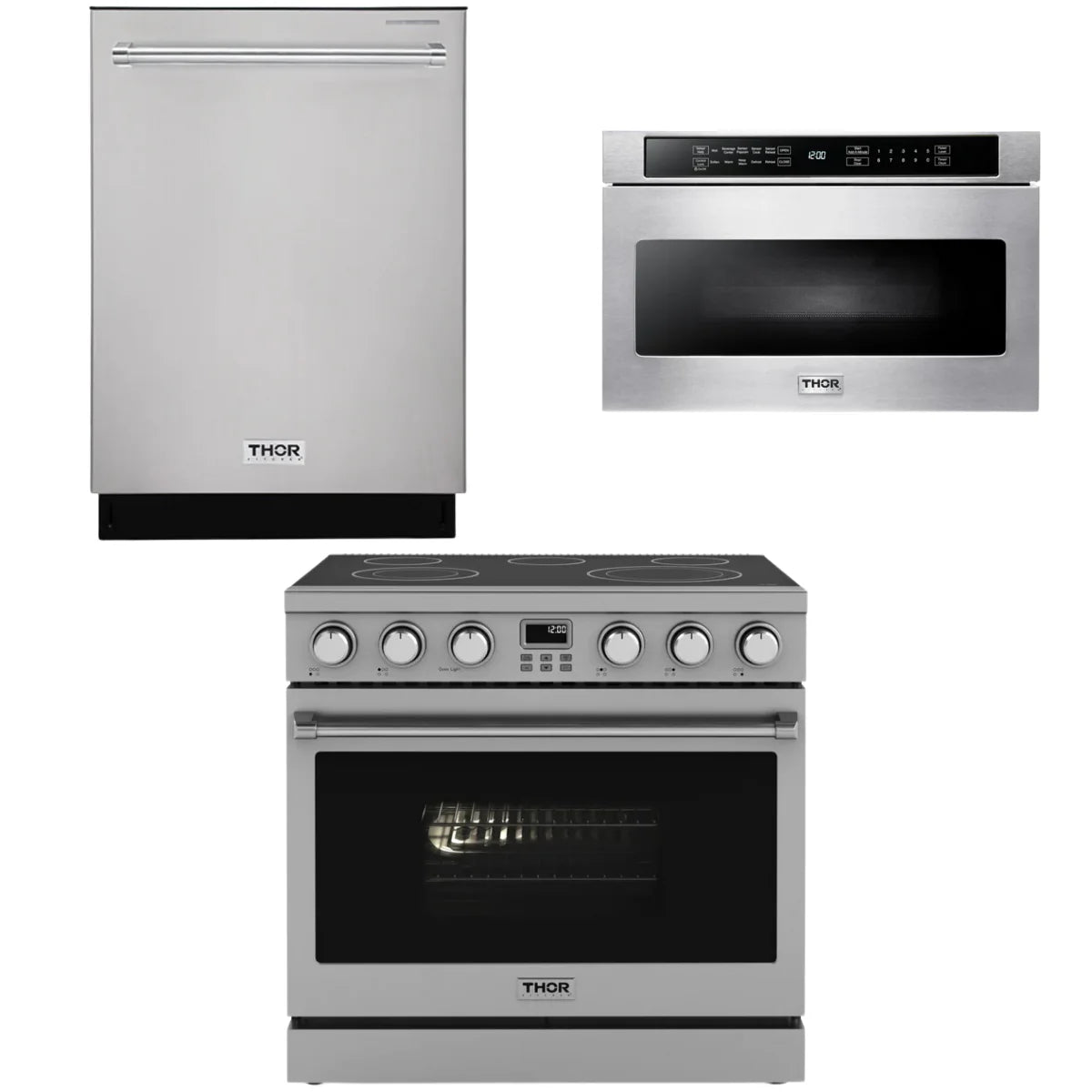 36 Electric Range, Dishwasher and Microwave X18953