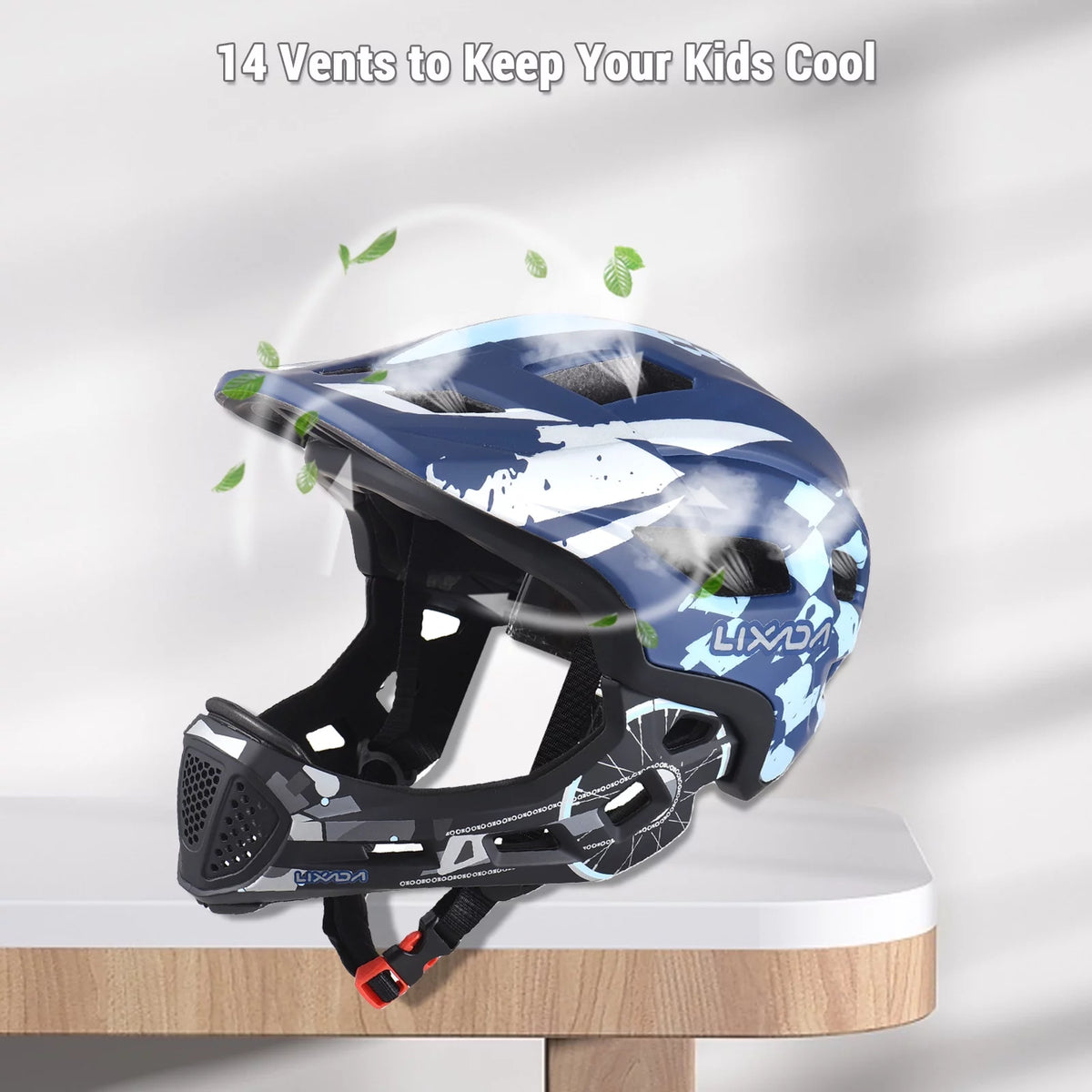 Kids Cycling Helmet Detachable Full Face Adjustable J3910