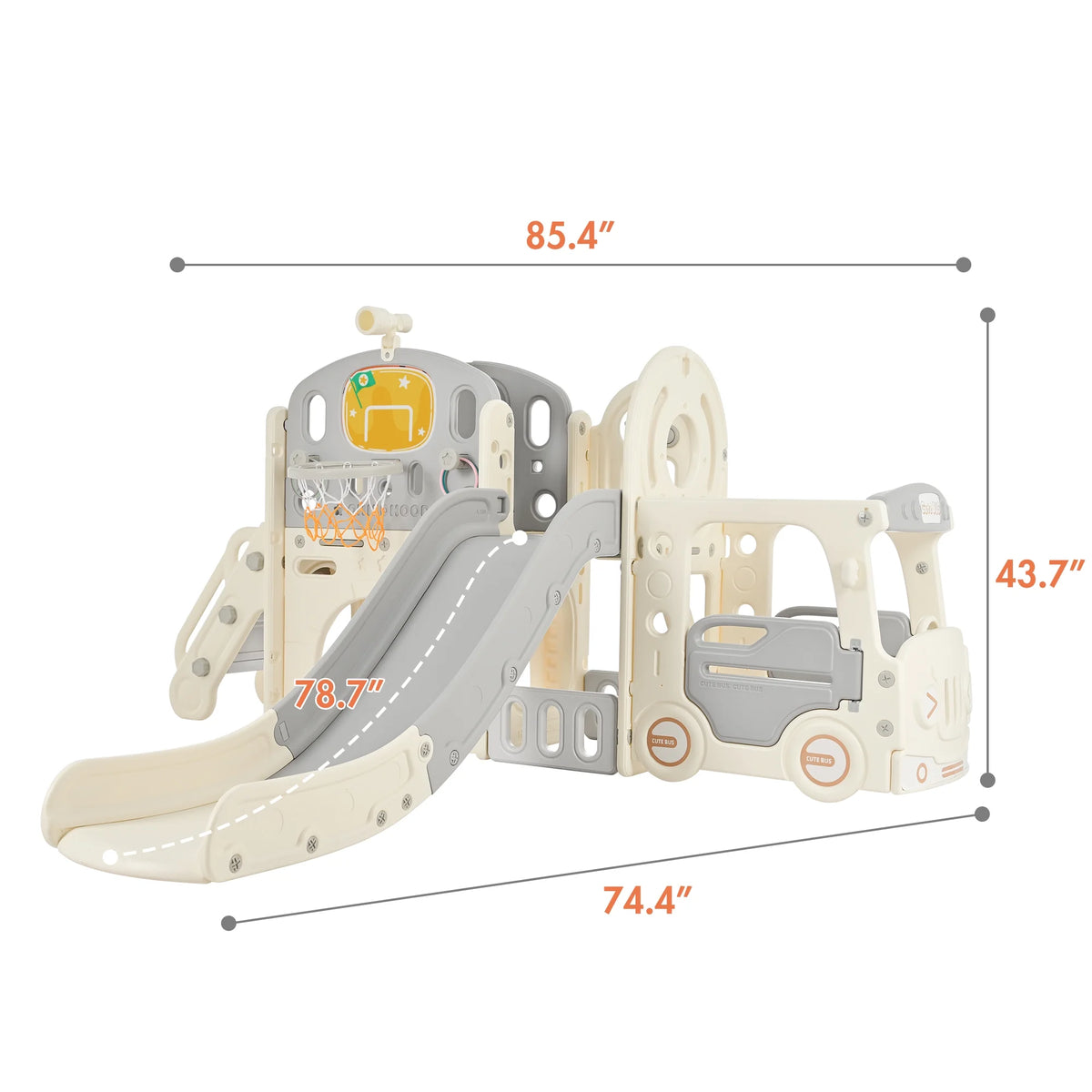 9 in 1 Kids Slide Playset with Basketball Hoop Y33110