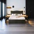 Queen Size Upholstered Platform Bed with 4 Storage Drawers F343