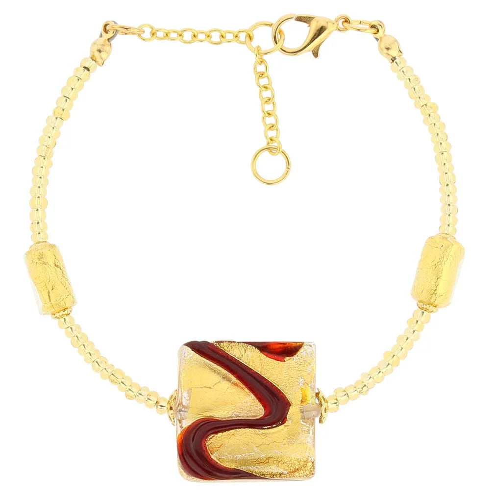Murano Glass Red Bracelet G7011