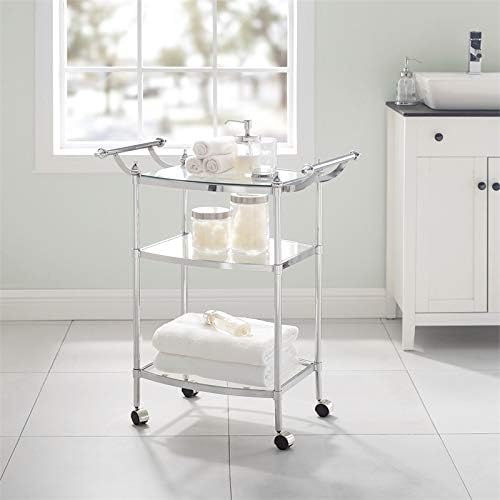 Chrome Metal Bar Cart L8274