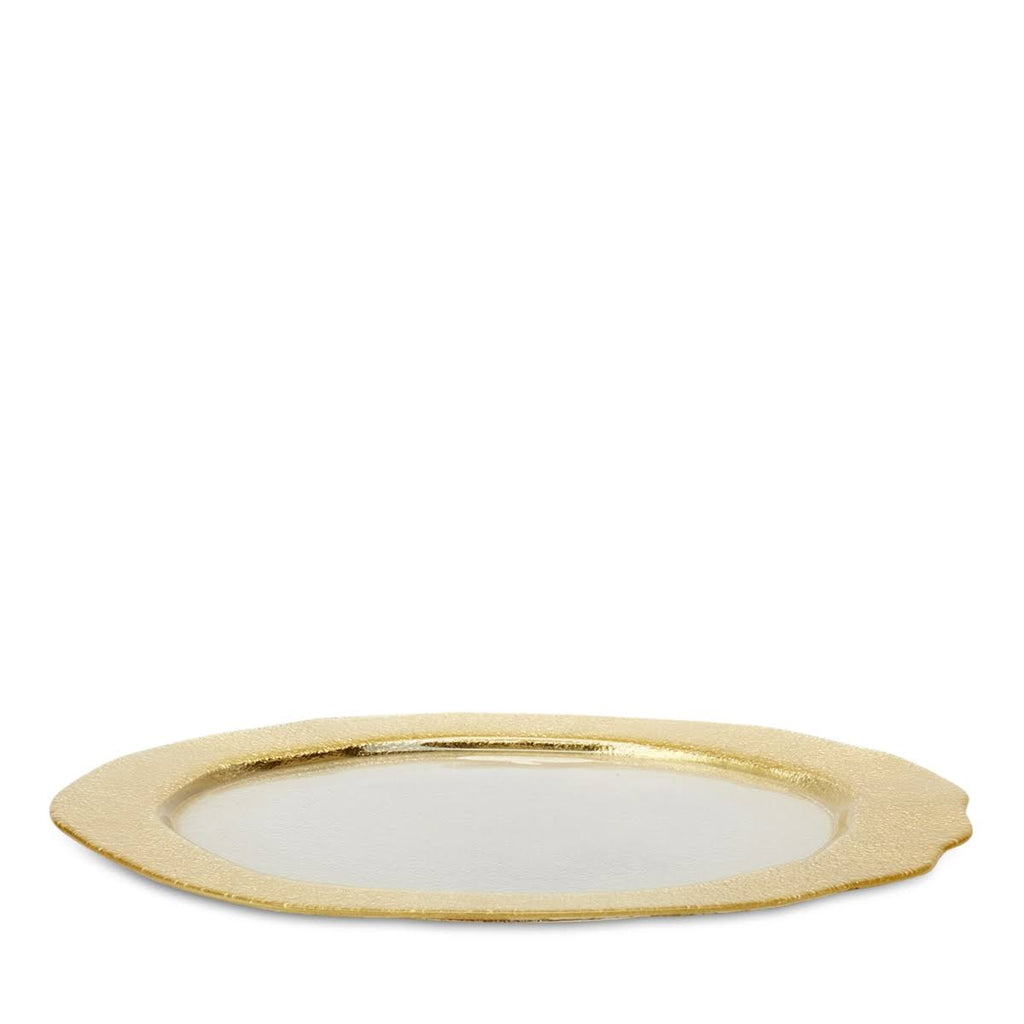 Glass Gold Organic Service Plate Charger F229