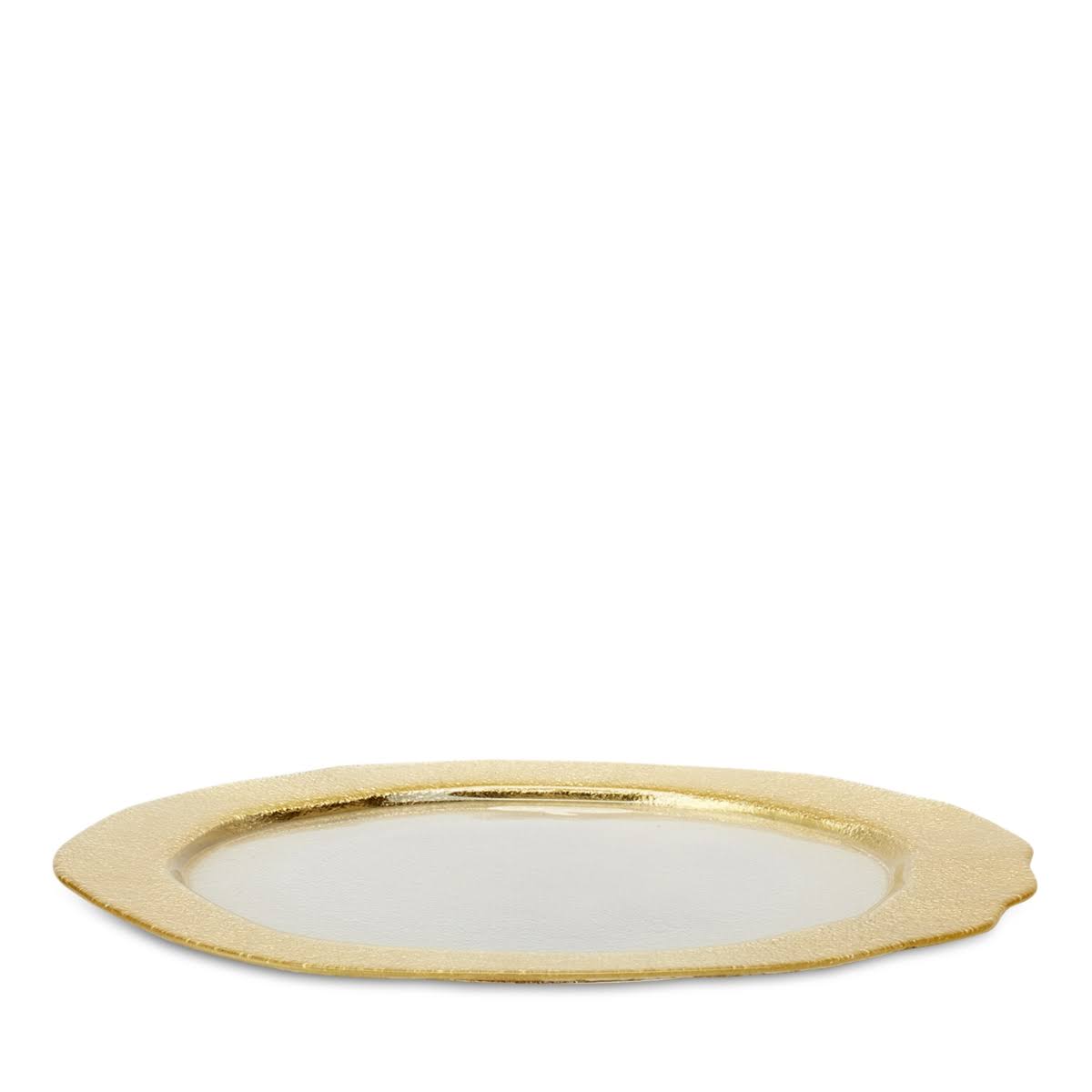 Glass Gold Organic Service Plate Charger F229