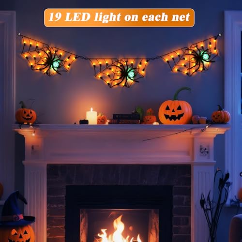Spider Web Lights 52.8 Inch 54 Orange 3 Green LEDs U88857