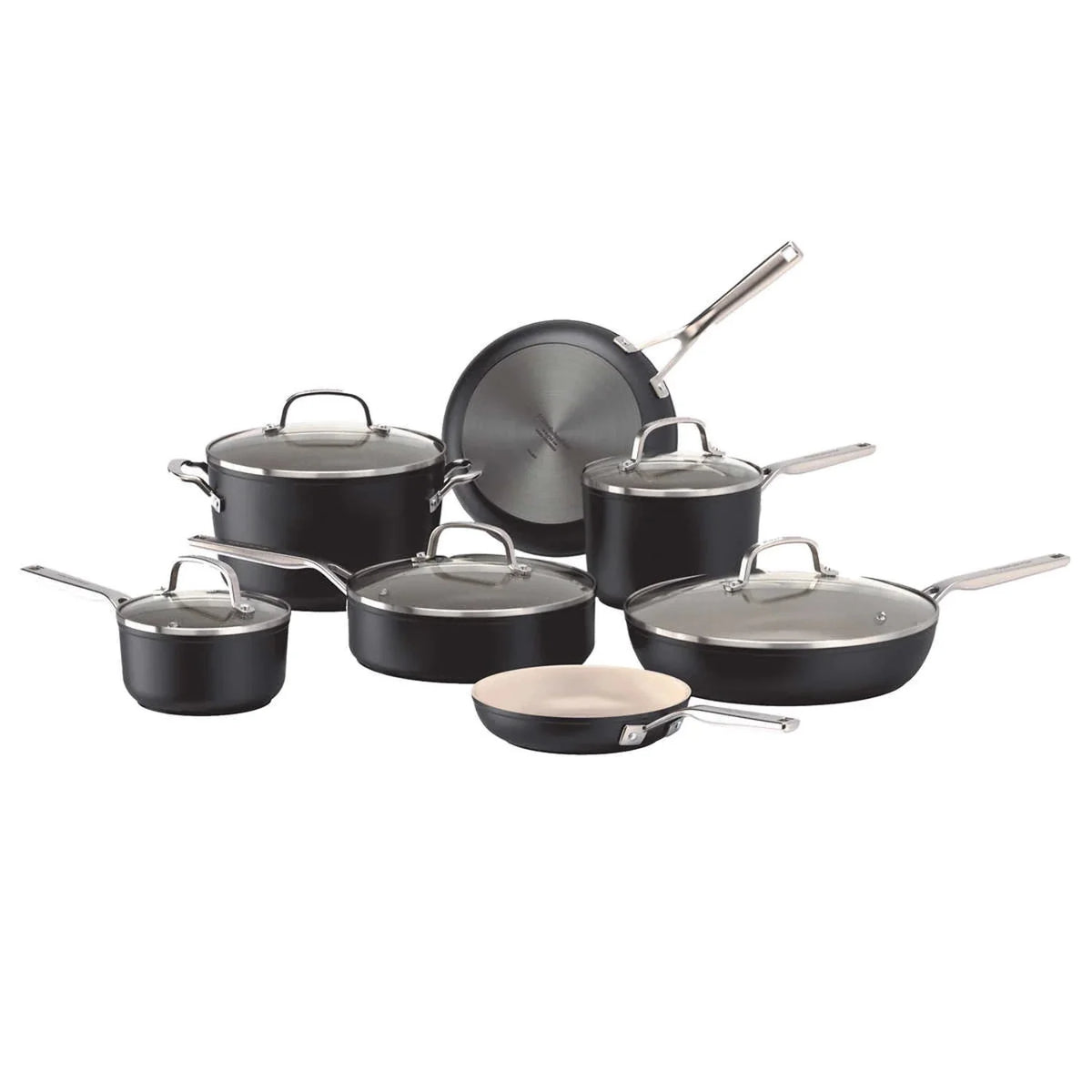 12-piece Hard Anodized Ceramic Non-Stick Cookware Set M493