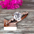 1.50 Carat Moissanite Engagement Ring on 10K Rose Gold T6980