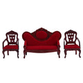 Red Wooden Dollhouse Sofa Chair Set S147