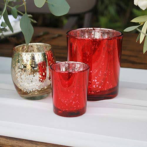 100pcs Speckled Red Mercury Glass Votive Candle Holder C4106