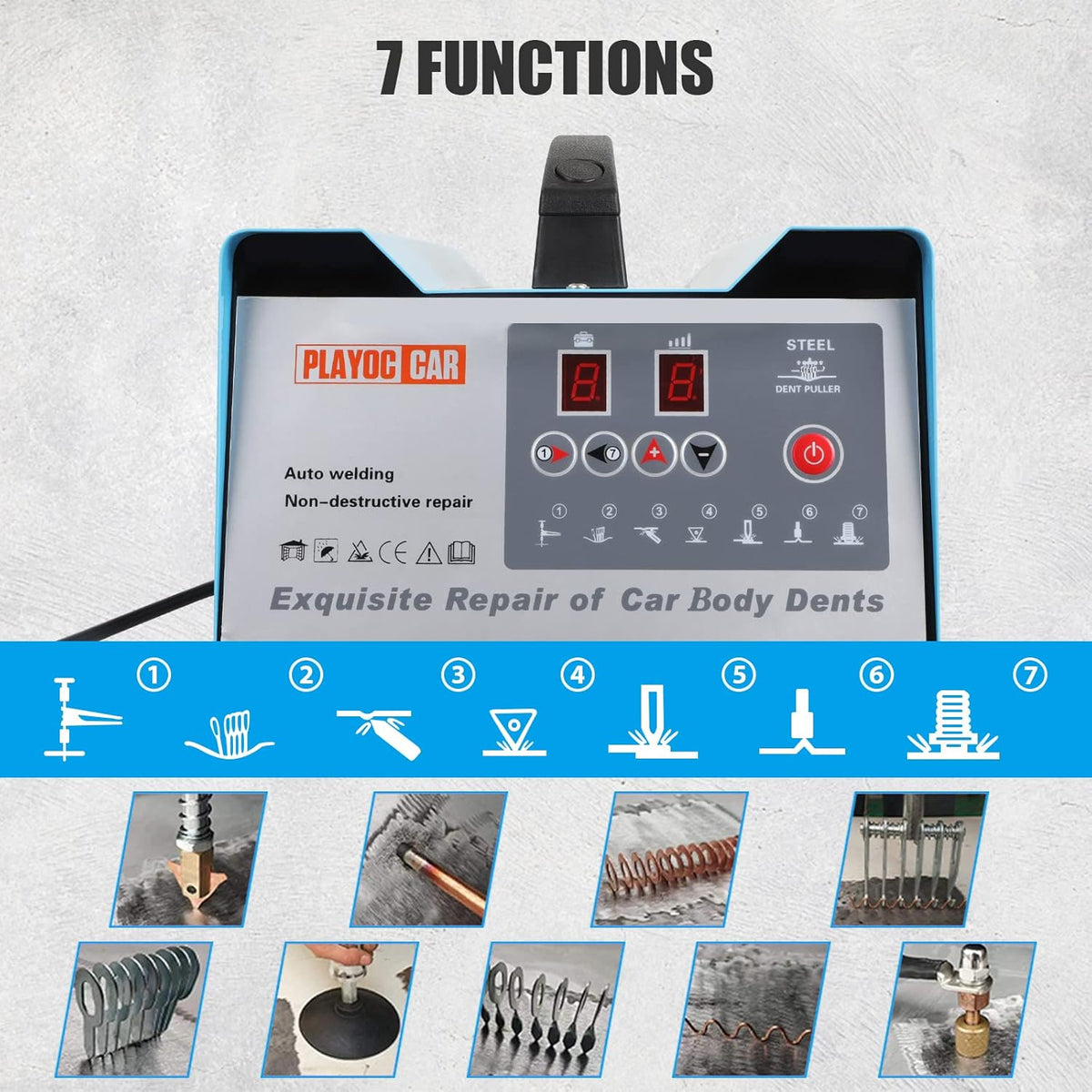 110V 3800A Stud Welding Machine 7 Modes Car Body Dents Repair Tool Kit U323953
