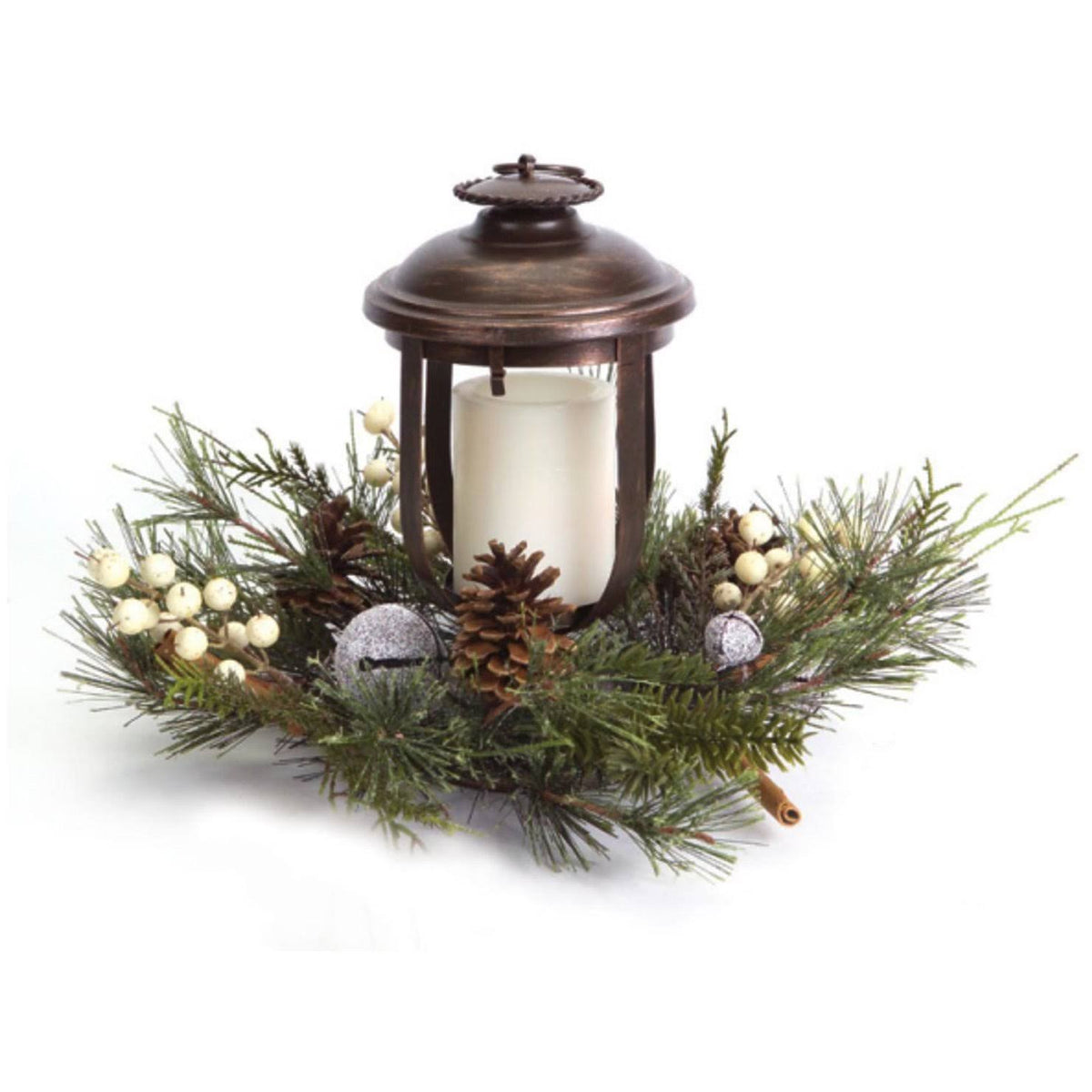 Woodland Inspired Christmas Pillar Candle Holder K139374
