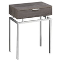 24x22H Rectangular Modern Accent End Table with Chrome Metal Base U635503