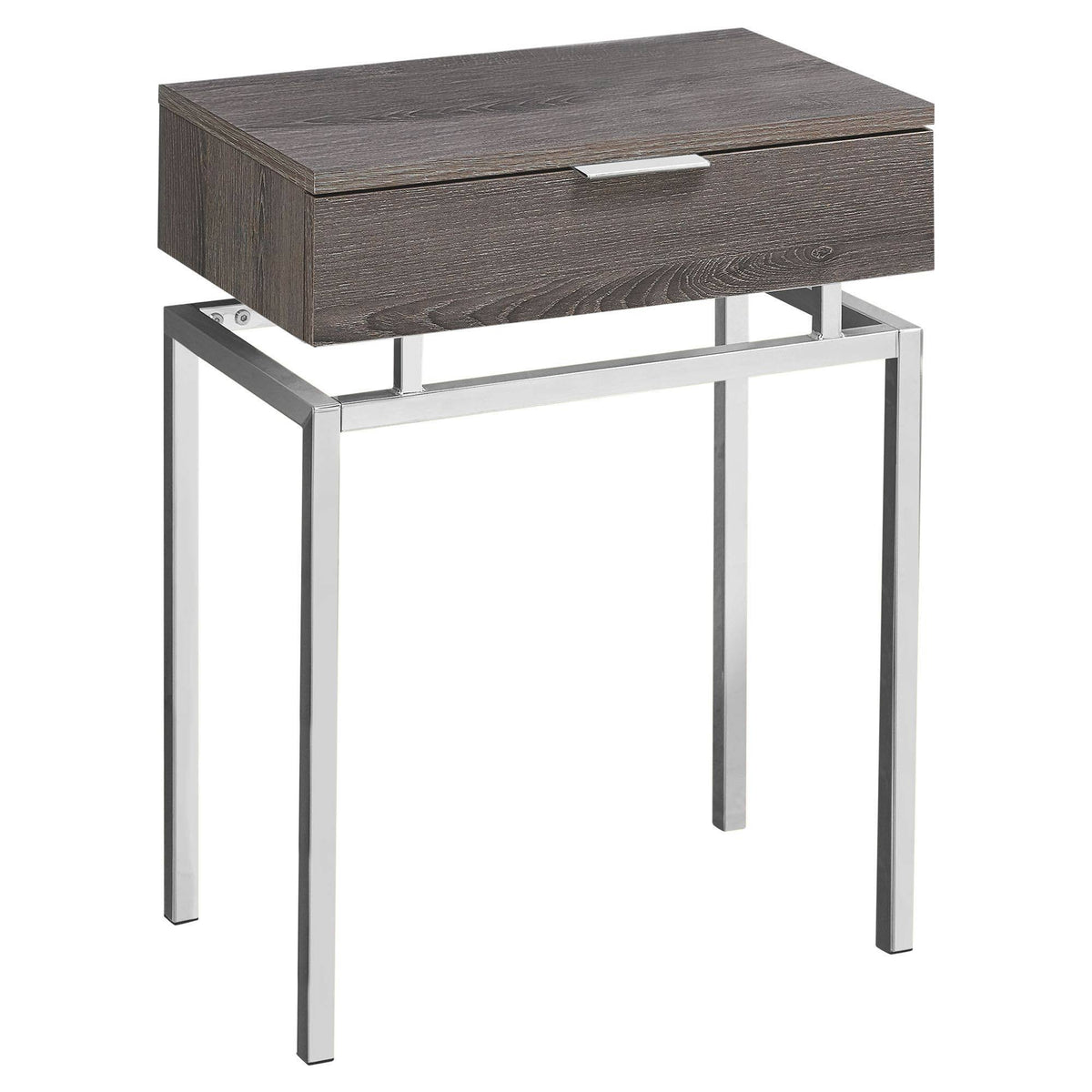 24x22H Rectangular Modern Accent End Table with Chrome Metal Base U635503