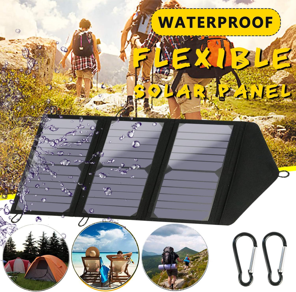 25W Waterproof Foldable Solar Panel Charger with 2-Port USB Y432