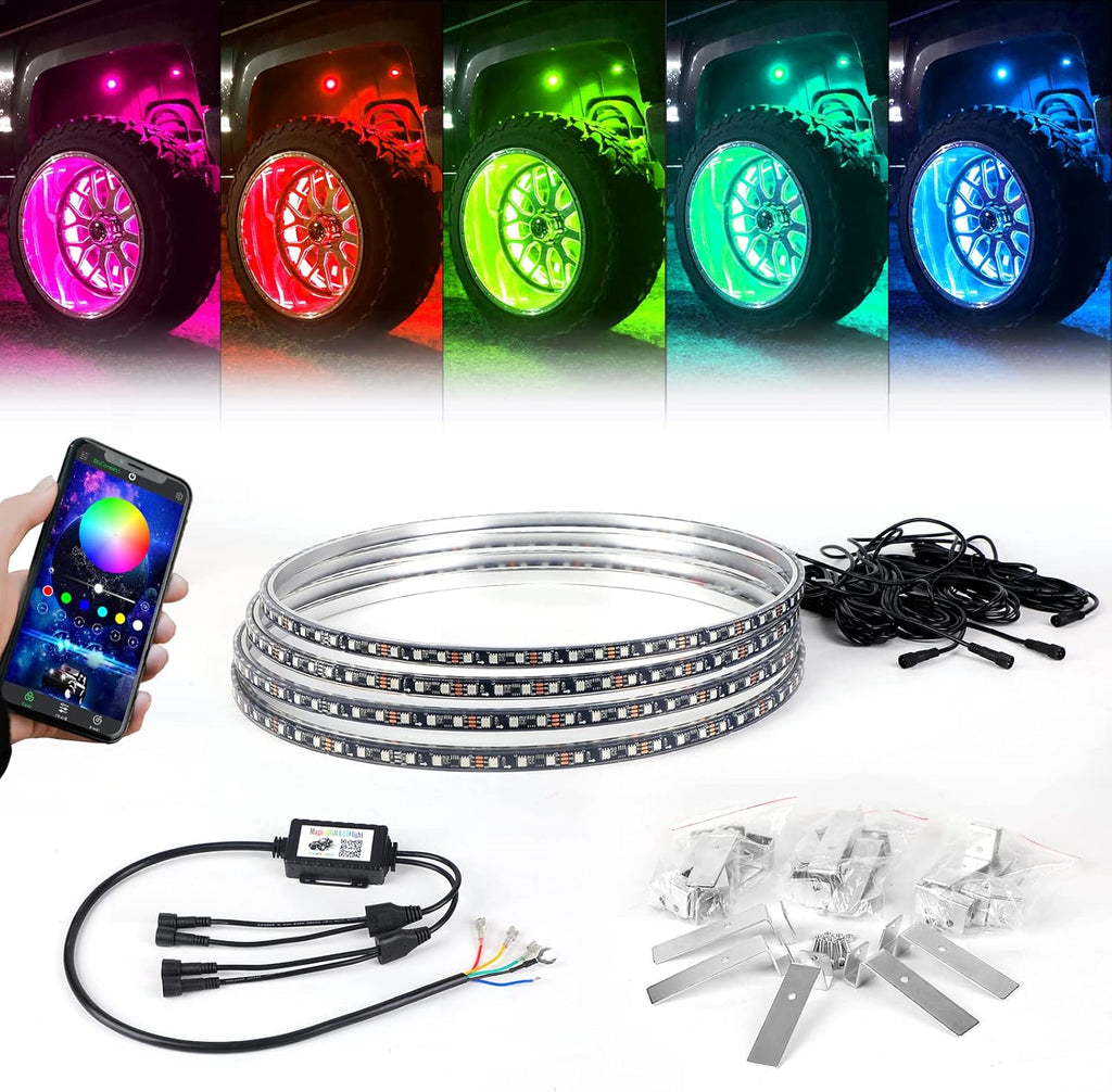 15.5 inch RGB LED Wheel Ring Light Kit 4PCS W39736
