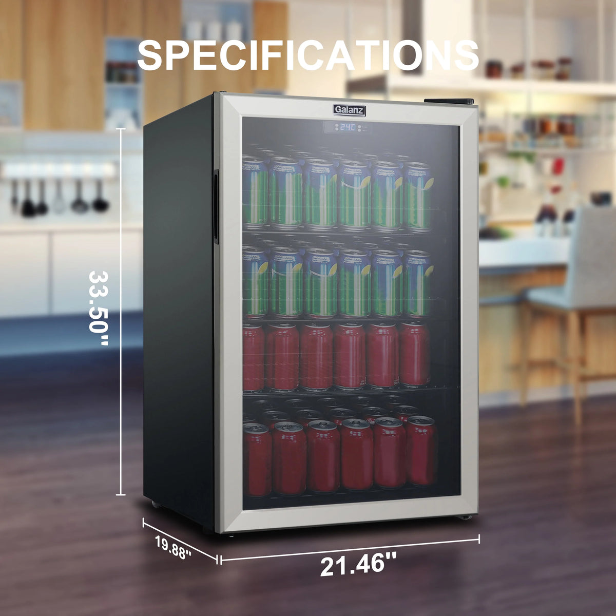 4.5 Cu ft 152 Can Stainless Steel Mini Fridge L266662
