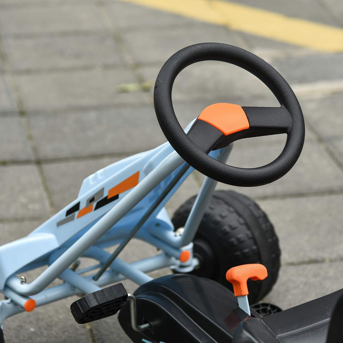 White Plastic Pedal Go Kart with Adjustable Seat I282