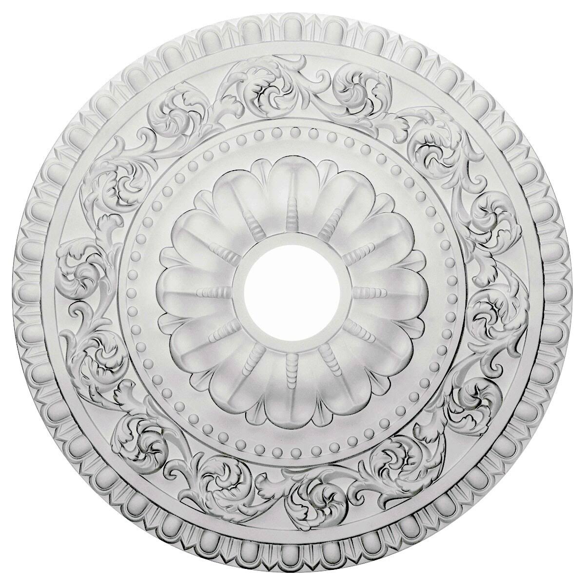 23 1/2x22OD x 3 1/2x22ID x 2 1/8x22P Hand-Painted Ceiling Medallion B36348