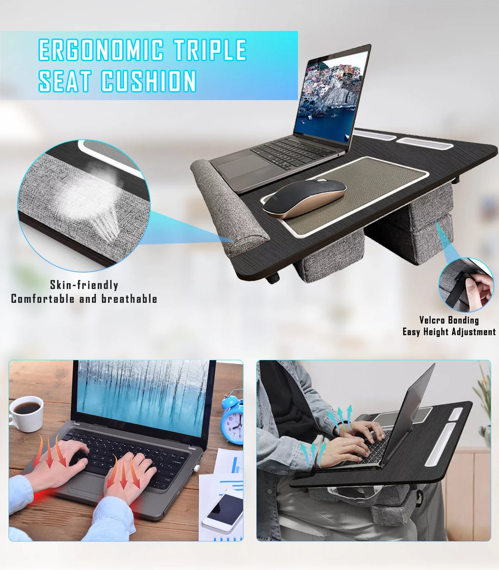 Large Foldable Laptop Bed Tray Table with Wrist Rest K345