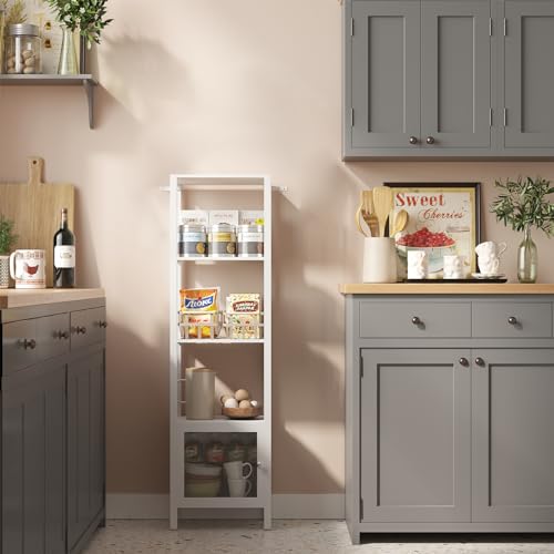 6 Tier Narrow Bookcase with Door T998290