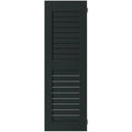 2-Pack 12-in W x 60-in H Black Forest Green Louvered Wood Exterior Shutters X32547