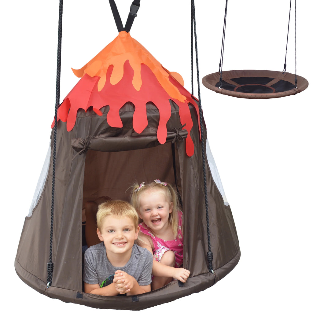 Round Tree Swing with Detachable Play Tent H7904