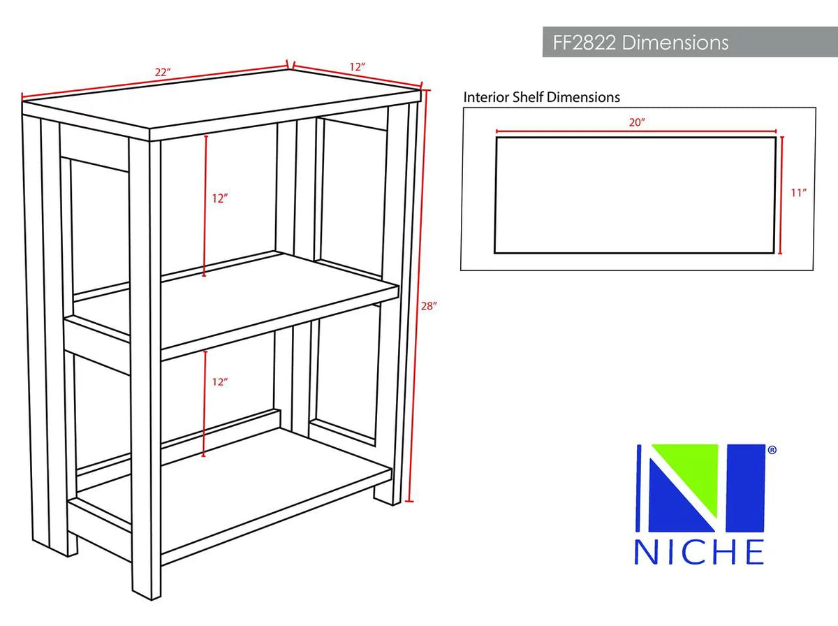 Medium Oak 2 Shelf Wood Bookcase L33140