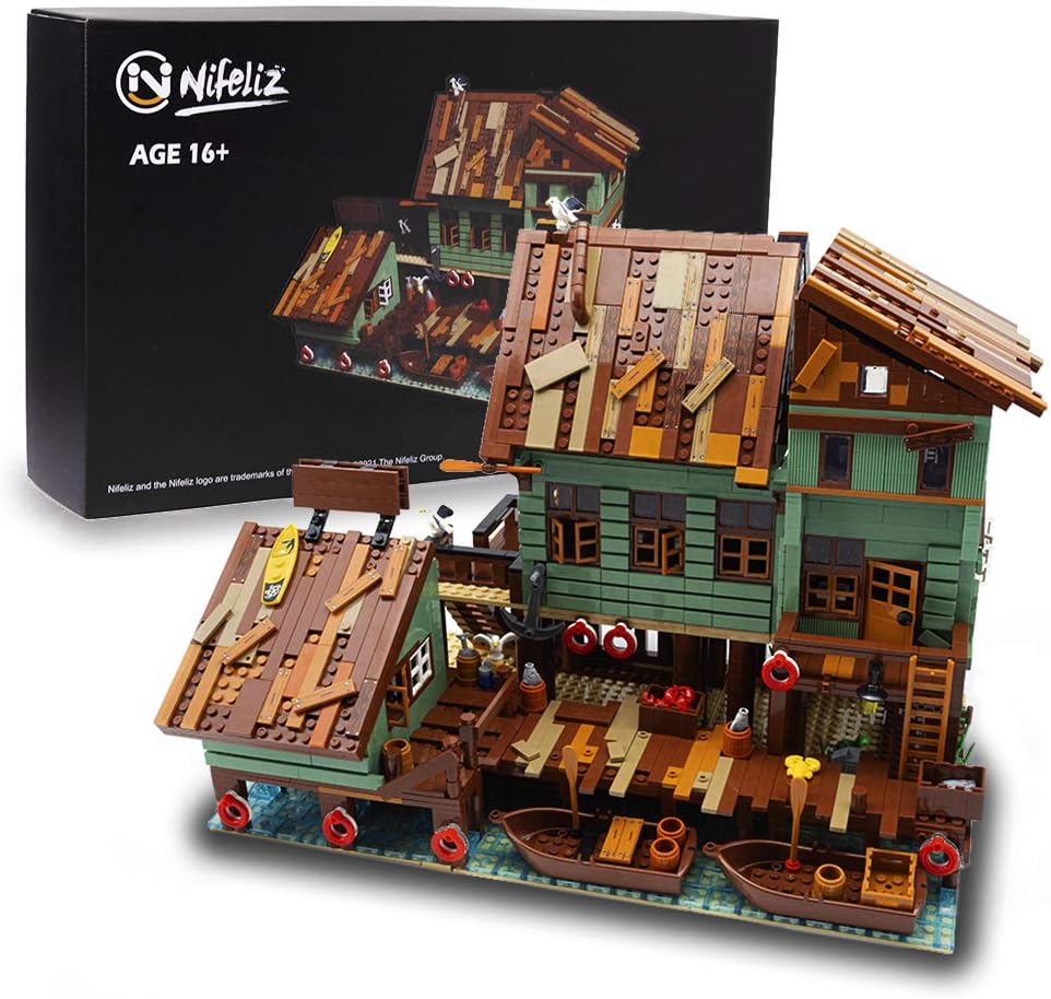 Fishing Village Captain's Wharf MOC Building Blocks Kit, 2745 Pcs H7298