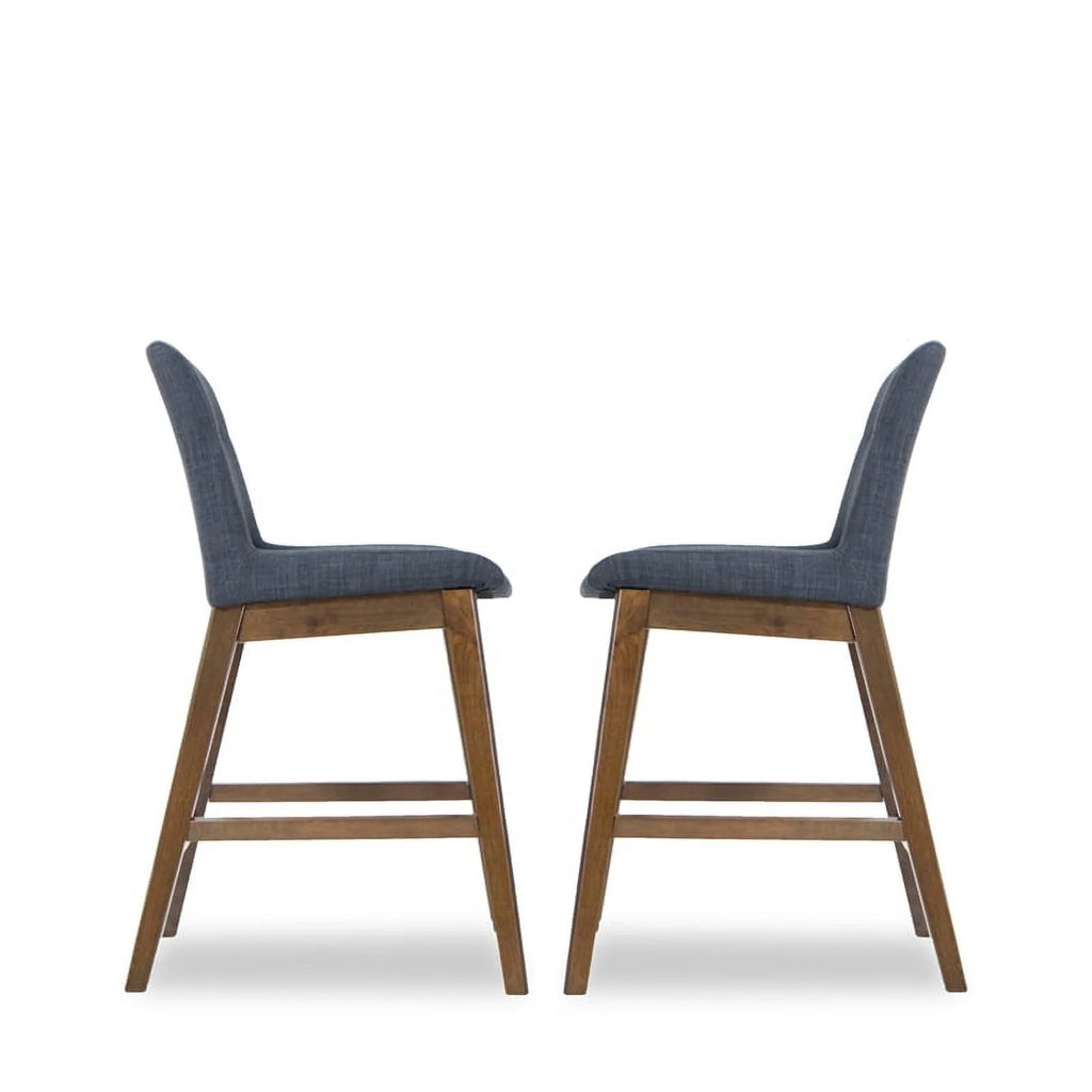Dark Gray Fabric Upholstered Counter Stool (Pair) C588420