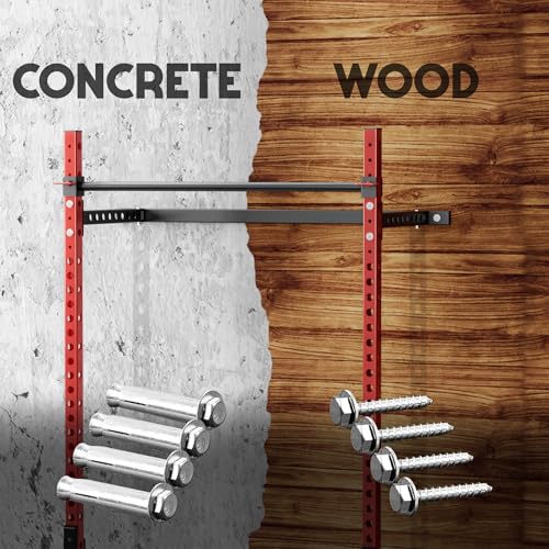 2" x 2" Steel Folding Wall Mounted Squat Rack with Pull-Up Bar O16912