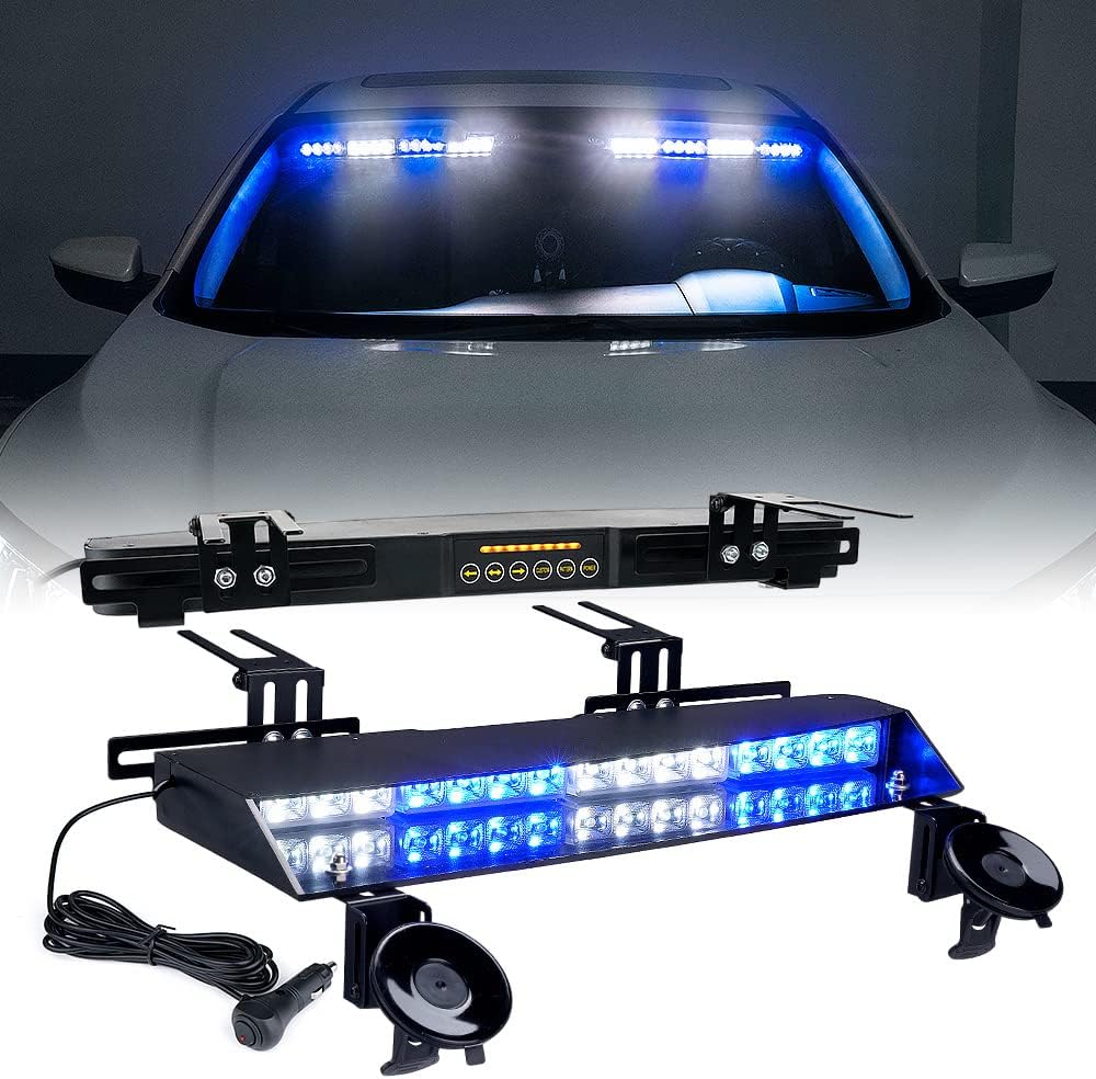 Amber LED Visor Strobe Dual Light Bar with Control Panel O681