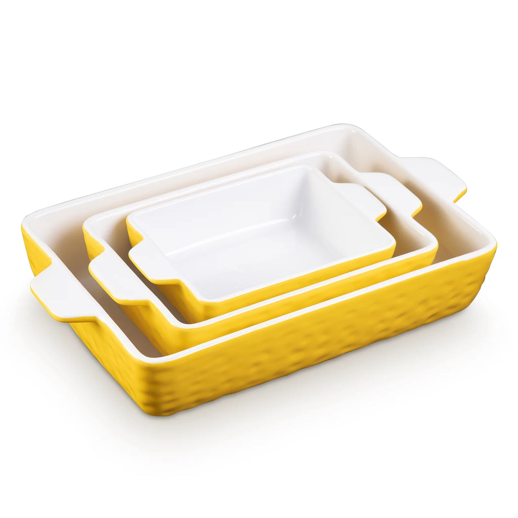 Ceramic Rectangular Baking Dish Set of 3 W67791