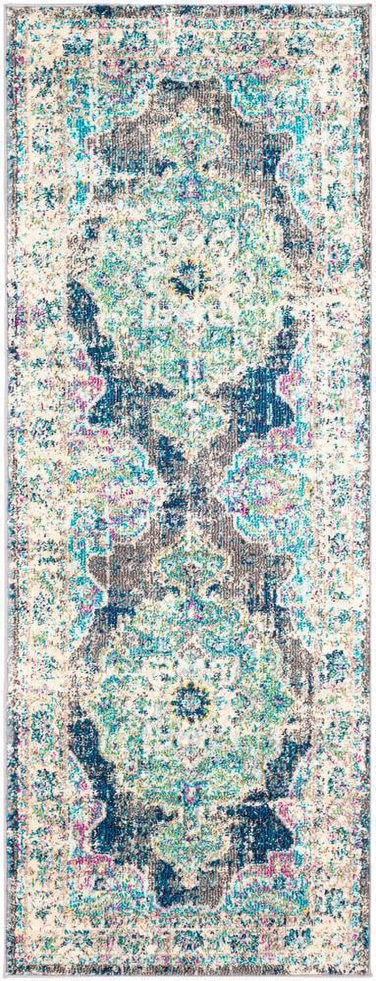Navy Traditional Runner Area Rug T8069