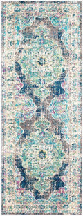 Navy Traditional Runner Area Rug T8069
