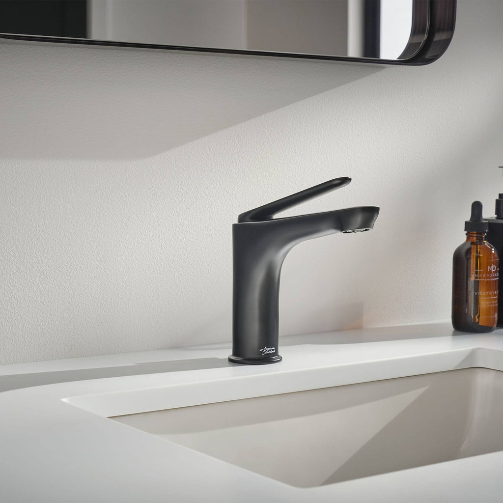 Single Hole Bathroom Faucet with Drain, Matte Black C41166