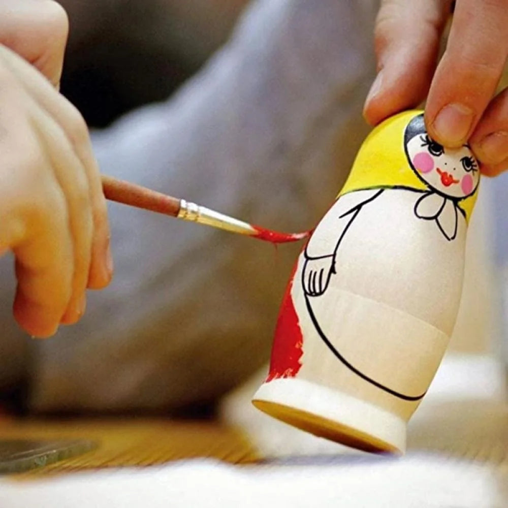5pcs Unpainted Wooden Matryoshka Doll DIY Toy Z379375