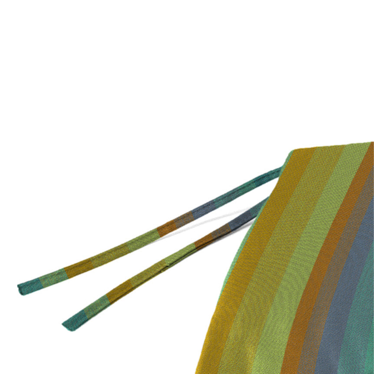Sunbrella Multicolor Stripe Rectangular Outdoor Settee Swing Bench Cushion with Ties O839095