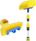 11.5 Foot Telescopic Flow Through Car Wash Brush Soft Bristles Pack of 2 E32455