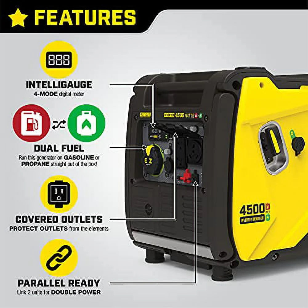 4500-Watt Dual Fuel Portable Inverter Generator H380