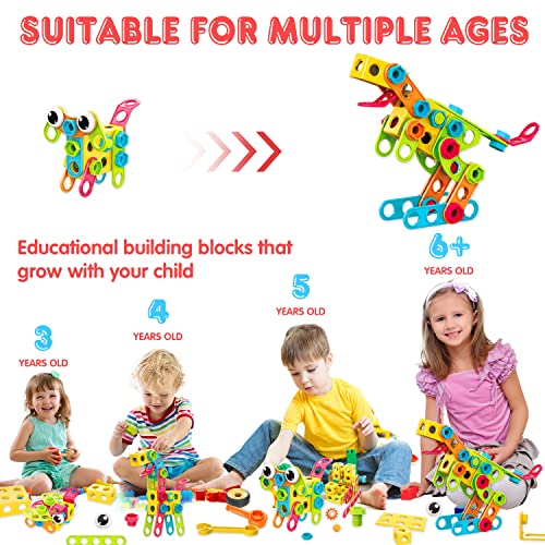 195 Pcs STEM Building Blocks Toy Set with Storage Box U239