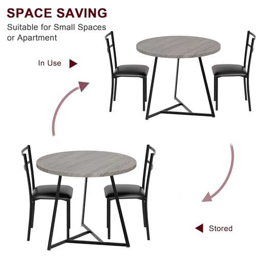 Rustic Brown 3 Piece Dining Table Set B2611