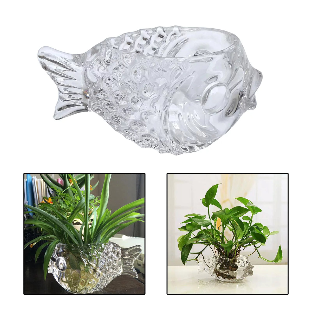 Clear Fish Shaped Cocktail Glassware M11949