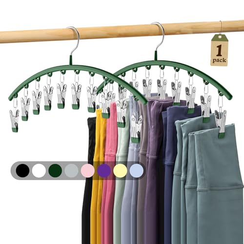 Metal Yoga Pants Hangers 2 Pack with 10 Clips Black V5640