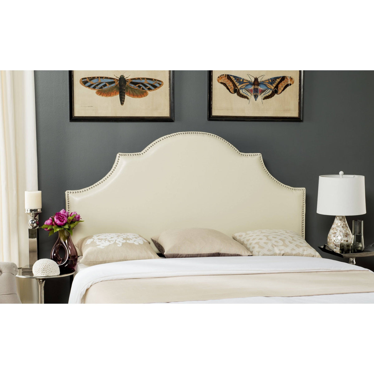 White Leather Full Headboard P264999