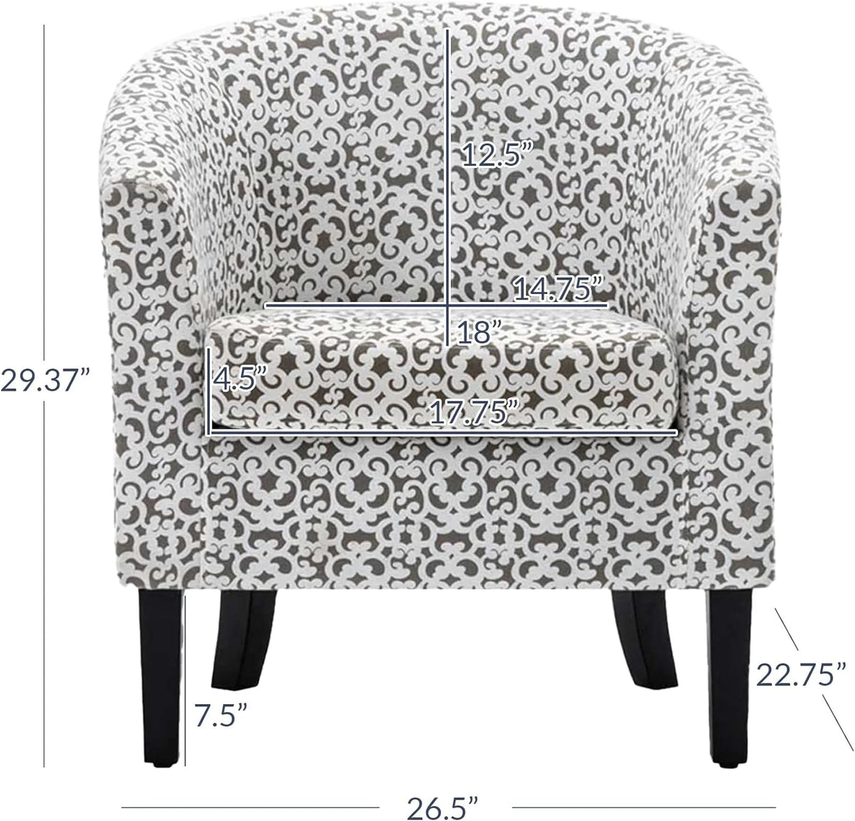 Linen Accent Chair with Plush Cushion G375