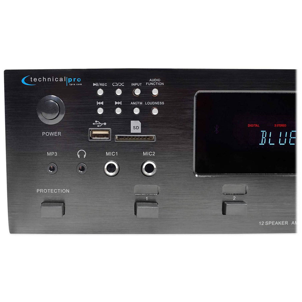 Digital Hybrid Amplifier Preamp & Tuner with 12 Speaker T1824